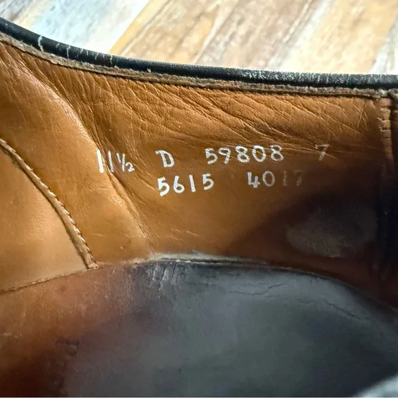 Classic Allen Edmonds Black Leather Cap-Toe Oxford Dress Shoes Men’s Size 11.5 - Picture 8 of 11